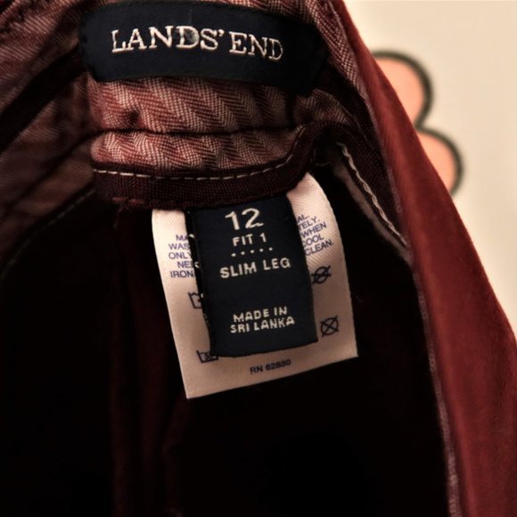 Land's End Red Slim Leg Pants Size 12 - Picture 5 of 7